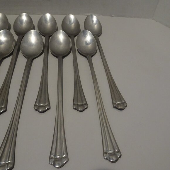 LOT 11 Farberware Romance Stainless Teaspoons Indonesia 6 1/4" Iced Tea Spoons - Picture 3 of 5